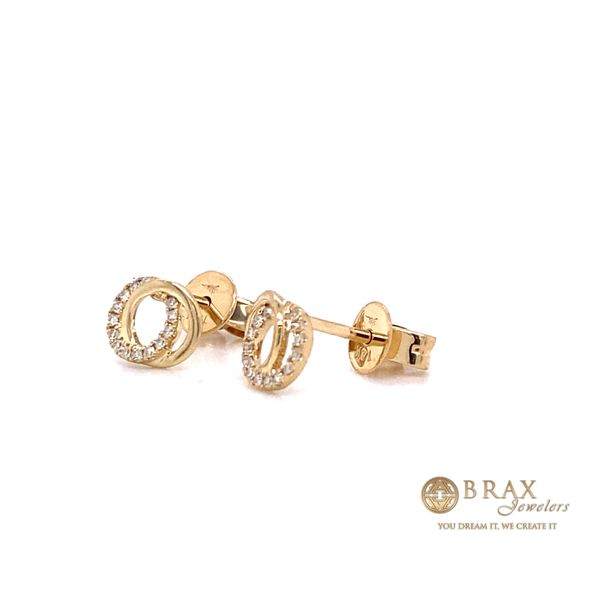 14K Yellow Gold Diamond Love Knot Earrings Image 2 Brax Jewelers Newport Beach, CA