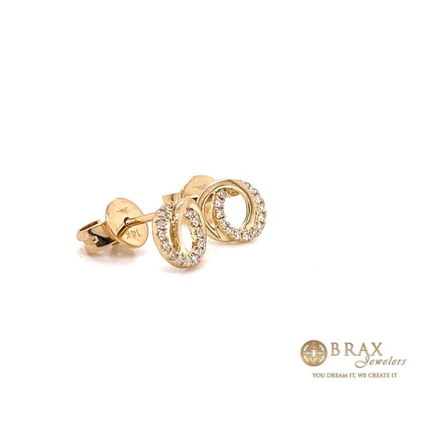 14K Yellow Gold Diamond Love Knot Earrings Image 3 Brax Jewelers Newport Beach, CA