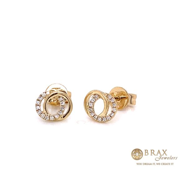 14K Yellow Gold Diamond Love Knot Earrings Brax Jewelers Newport Beach, CA