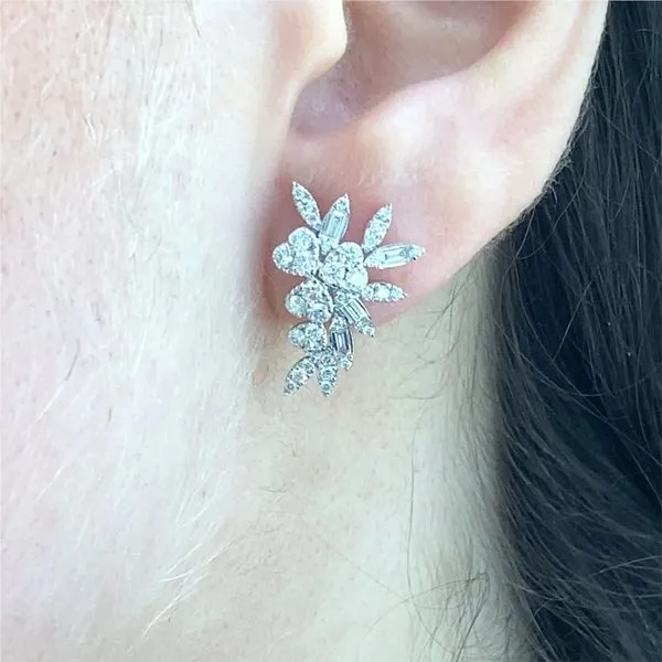 Lady's Natural Diamond Earrings 18 Karat White Gold 51728 - Brax jewelers Image 2 Brax Jewelers Newport Beach, CA