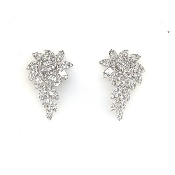 Lady's Natural Diamond Earrings 18 Karat White Gold 52036 - Brax jewelers Brax Jewelers Newport Beach, CA