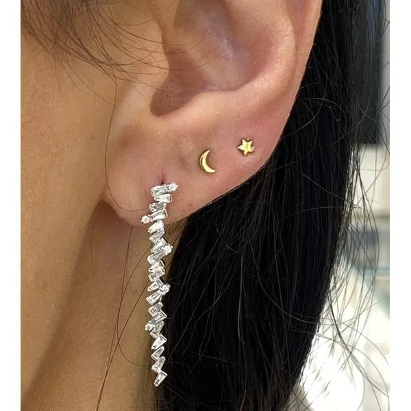 Lady's Natural Diamond Earrings 14 Karat White Gold 52187 - Brax jewelers Image 2 Brax Jewelers Newport Beach, CA