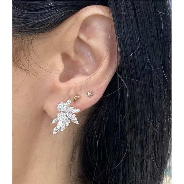 Lady's Natural Diamond Earrings 14 Karat White Gold 53496 - Brax jewelers Image 2 Brax Jewelers Newport Beach, CA