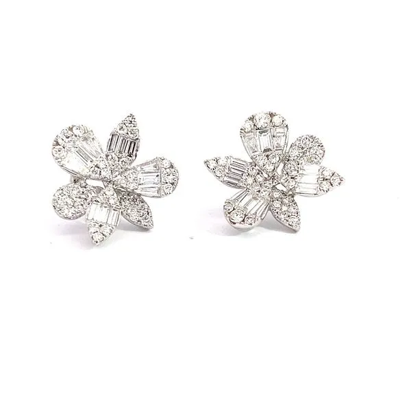 Lady's Natural Diamond Earrings 14 Karat White Gold 54750 - Brax jewelers Brax Jewelers Newport Beach, CA