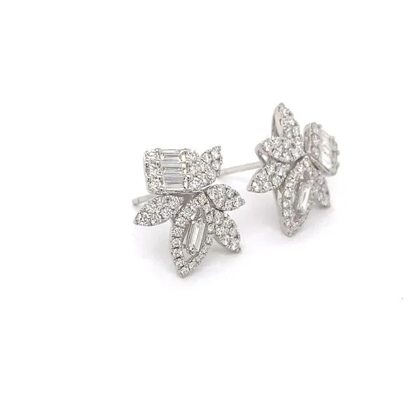 Lady's Natural Diamond Earrings 14 Karat White Gold 54752 - Brax jewelers Image 3 Brax Jewelers Newport Beach, CA