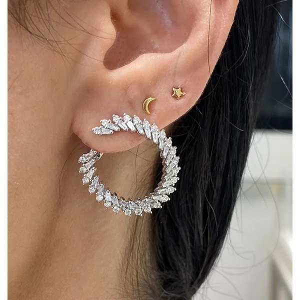 Lady's Natural Diamond Earrings 14 Karat White Gold 54759 - Brax jewelers Image 2 Brax Jewelers Newport Beach, CA