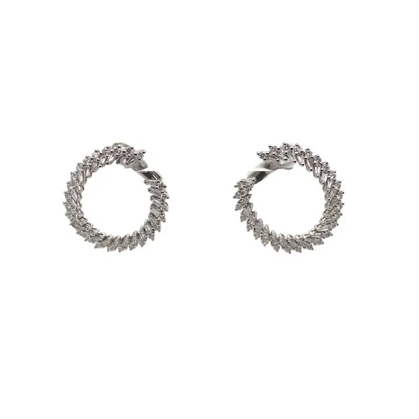 Lady's Natural Diamond Earrings 14 Karat White Gold 54759 - Brax jewelers Brax Jewelers Newport Beach, CA