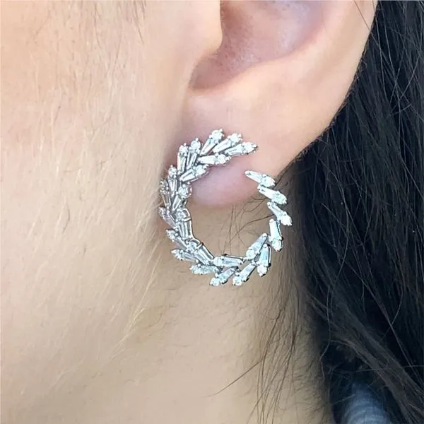 Lady's Natural Diamond Earrings 14 Karat White Gold 54761 - Brax jewelers Image 2 Brax Jewelers Newport Beach, CA