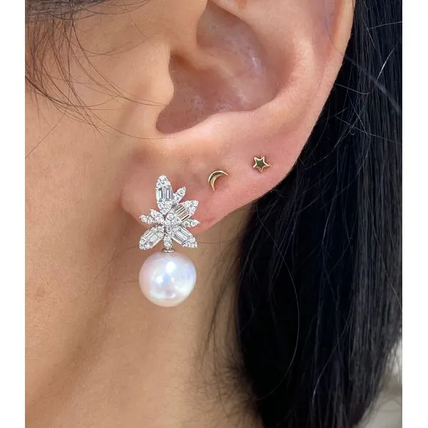 Lady's Natural Diamond Earrings 14 Karat White Gold 55232 - Brax jewelers Image 2 Brax Jewelers Newport Beach, CA