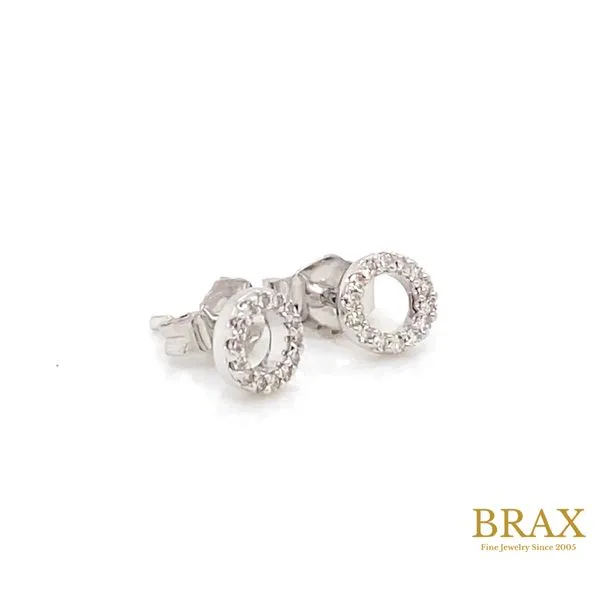 Lady's Natural Diamond Earrings 10 Karat White Gold 640D8TSERWG - Brax jewelers Image 2 Brax Jewelers Newport Beach, CA