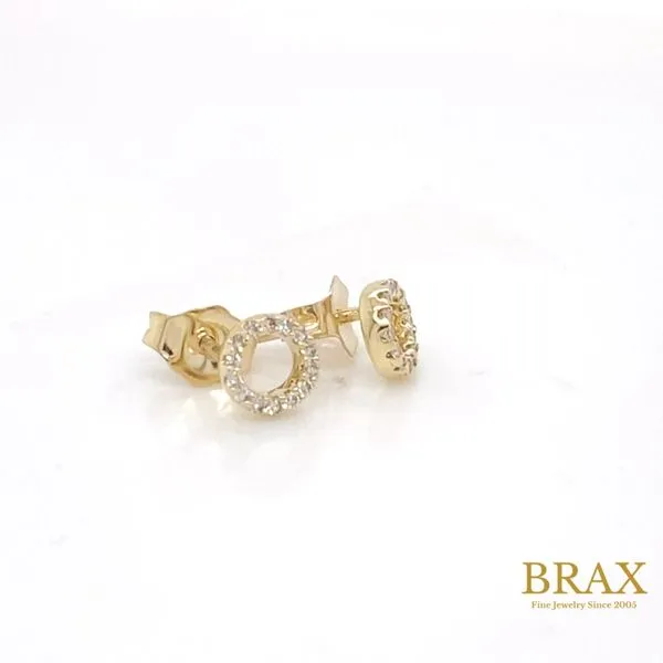 Lady's Natural Diamond Earrings 10 Karat Yellow Gold 640D8TSERYG - Brax jewelers Image 2 Brax Jewelers Newport Beach, CA
