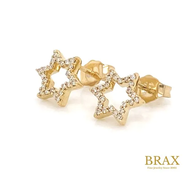 Lady's Natural Diamond Earrings 10 Karat Yellow Gold 640F8TSERYG - Brax jewelers Image 4 Brax Jewelers Newport Beach, CA