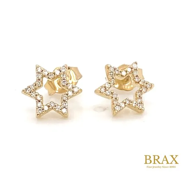 Lady's Natural Diamond Earrings 10 Karat Yellow Gold 640F8TSERYG - Brax jewelers Brax Jewelers Newport Beach, CA