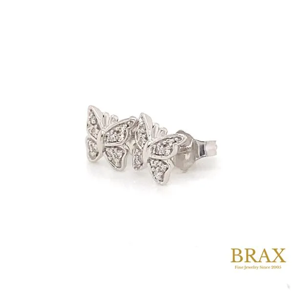 Lady's Natural Diamond Earrings 10 Karat White Gold 641E8TSERWG - Brax jewelers Image 4 Brax Jewelers Newport Beach, CA