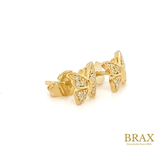 Lady's Natural Diamond Earrings 10 Karat Yellow Gold 641E8TSERYG - Brax jewelers Image 2 Brax Jewelers Newport Beach, CA