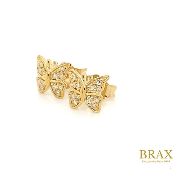 Lady's Natural Diamond Earrings 10 Karat Yellow Gold 641E8TSERYG - Brax jewelers Image 3 Brax Jewelers Newport Beach, CA