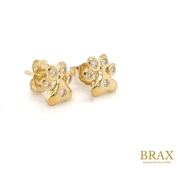 Lady's Natural Diamond Earrings 10 Karat Yellow Gold 648D8TSERYG - Brax jewelers Image 2 Brax Jewelers Newport Beach, CA
