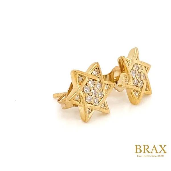 Lady's Natural Diamond Earrings 10 Karat Yellow Gold 648E8TSERYG - Brax jewelers Image 2 Brax Jewelers Newport Beach, CA