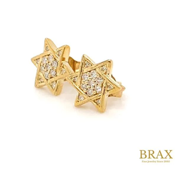 Lady's Natural Diamond Earrings 10 Karat Yellow Gold 648E8TSERYG - Brax jewelers Image 3 Brax Jewelers Newport Beach, CA