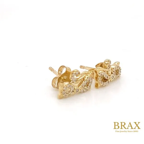 Lady's Natural Diamond Earrings 10 Karat Yellow Gold 644E8TSERYG - Brax jewelers Image 2 Brax Jewelers Newport Beach, CA