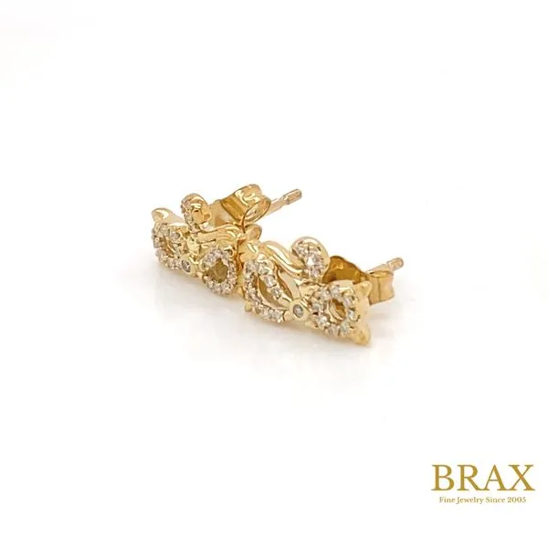 Lady's Natural Diamond Earrings 10 Karat Yellow Gold 644E8TSERYG - Brax jewelers Image 3 Brax Jewelers Newport Beach, CA