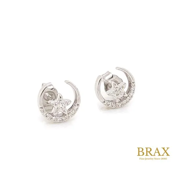 Lady's Natural Diamond Earrings 10 Karat White Gold 644F8TSERWG - Brax jewelers Image 2 Brax Jewelers Newport Beach, CA