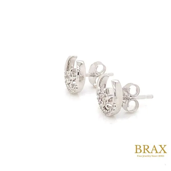 Lady's Natural Diamond Earrings 10 Karat White Gold 644F8TSERWG - Brax jewelers Image 3 Brax Jewelers Newport Beach, CA