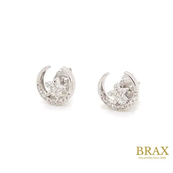 Lady's Natural Diamond Earrings 10 Karat White Gold 644F8TSERWG - Brax jewelers Brax Jewelers Newport Beach, CA