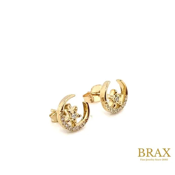 Lady's Natural Diamond Earrings 10 Karat Yellow Gold 644F8TSERYG - Brax jewelers Image 2 Brax Jewelers Newport Beach, CA