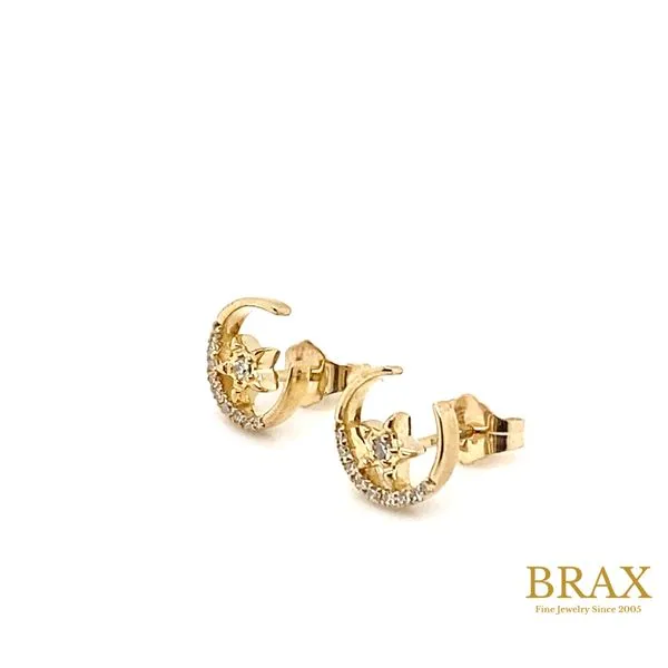 Lady's Natural Diamond Earrings 10 Karat Yellow Gold 644F8TSERYG - Brax jewelers Image 3 Brax Jewelers Newport Beach, CA