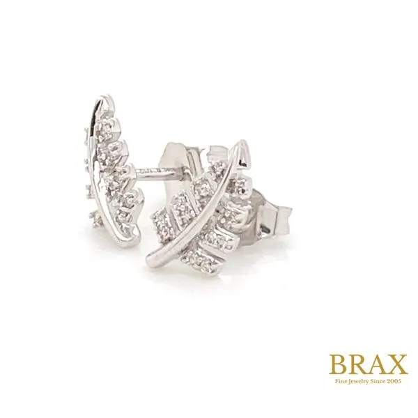Lady's Natural Diamond Earrings 10 Karat White Gold 644G9TSERWG - Brax jewelers Image 3 Brax Jewelers Newport Beach, CA