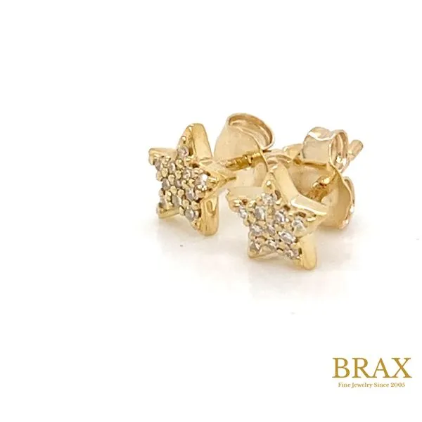 Lady's Natural Diamond Earrings 10 Karat Yellow Gold 643A8TSERYG - Brax jewelers Image 4 Brax Jewelers Newport Beach, CA
