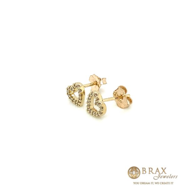 10K Yellow Gold Petite Heart Earrings Image 2 Brax Jewelers Newport Beach, CA