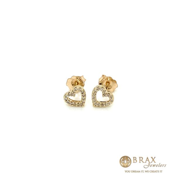 10K Yellow Gold Petite Heart Earrings Brax Jewelers Newport Beach, CA