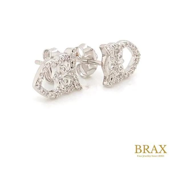 Lady's Stud Natural Diamond Earrings 10 Karat White Gold 643E8TSERWG - Brax jewelers Image 2 Brax Jewelers Newport Beach, CA