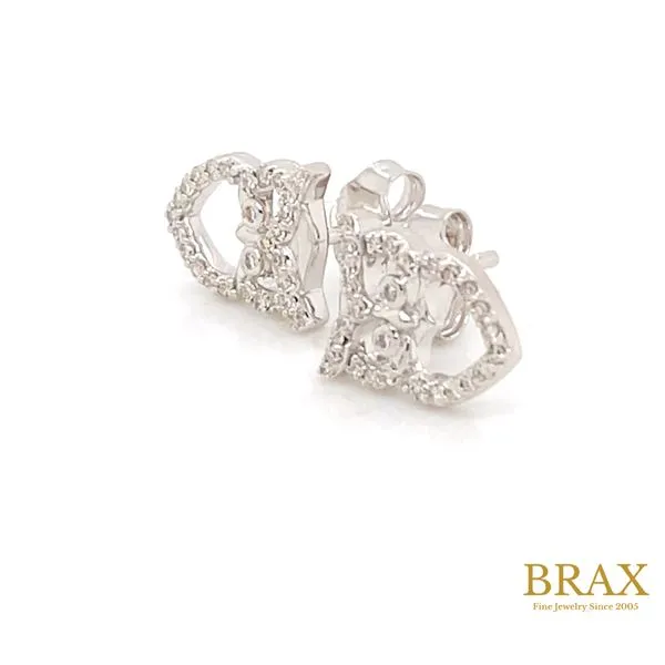 Lady's Stud Natural Diamond Earrings 10 Karat White Gold 643E8TSERWG - Brax jewelers Image 3 Brax Jewelers Newport Beach, CA