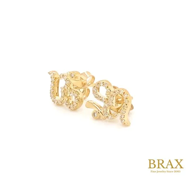 Lady's Natural Diamond Earrings 10 Karat Yellow Gold 642F8TSERYG - Brax jewelers Image 4 Brax Jewelers Newport Beach, CA