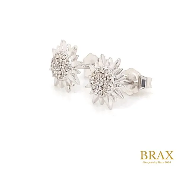 Lady's Stud Natural Diamond Earrings 10 Karat White Gold 647E8TSERWG - Brax jewelers Image 3 Brax Jewelers Newport Beach, CA