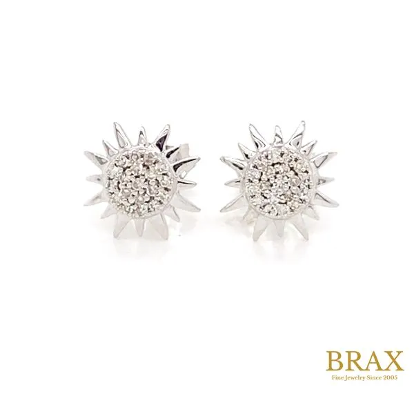 Lady's Stud Natural Diamond Earrings 10 Karat White Gold 647E8TSERWG - Brax jewelers Brax Jewelers Newport Beach, CA