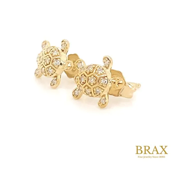 Lady's Stud Natural Diamond Earrings 10 Karat Yellow Gold 647H8TSERYG - Brax jewelers Image 3 Brax Jewelers Newport Beach, CA