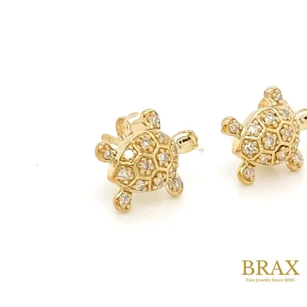 Lady's Stud Natural Diamond Earrings 10 Karat Yellow Gold 647H8TSERYG - Brax jewelers Image 2 Brax Jewelers Newport Beach, CA