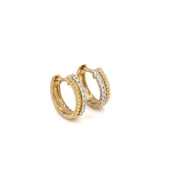 Lady's Huggie Natural Diamond Earrings 14 Karat Yellow Gold 666V8TSERYG - Brax jewelers Image 2 Brax Jewelers Newport Beach, CA