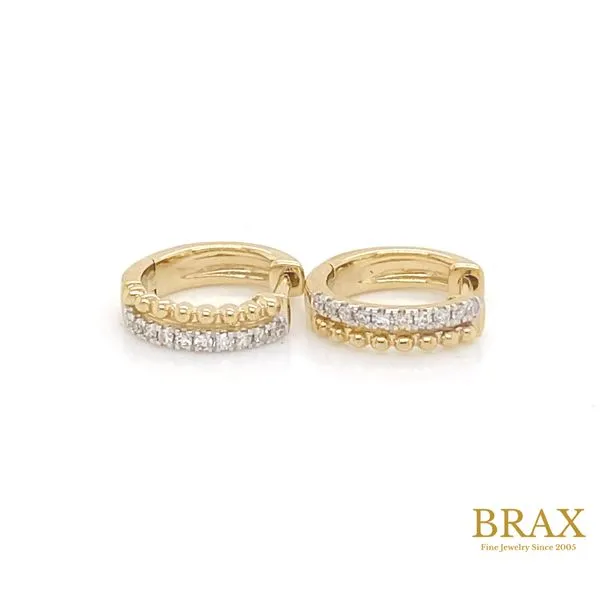 Lady's Huggie Natural Diamond Earrings 10 Karat Yellow Gold 667V8TSERYG - Brax jewelers Brax Jewelers Newport Beach, CA