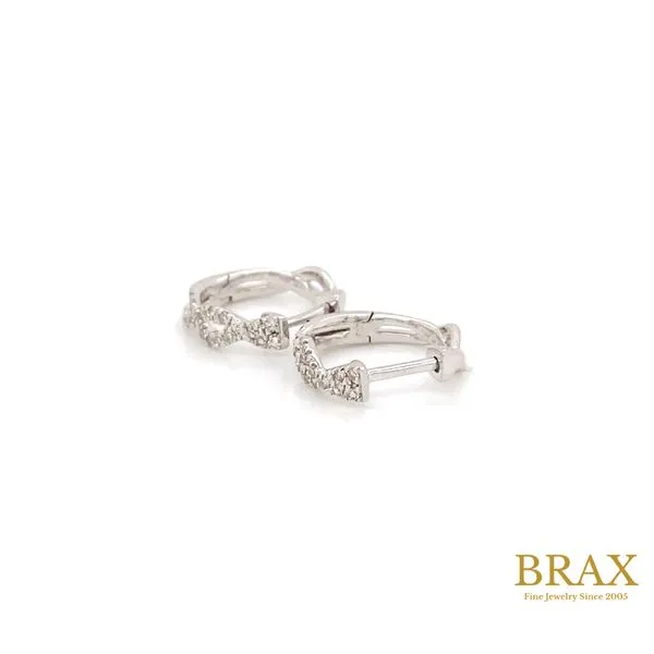 Lady's Huggie Natural Diamond Earrings 10 Karat White Gold 671V8TSERWG - Brax jewelers Image 5 Brax Jewelers Newport Beach, CA