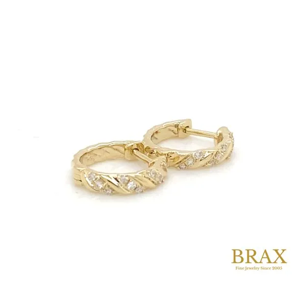 Lady's Huggie Natural Diamond Earrings 10 Karat Yellow Gold 672V8TSERYG - Brax jewelers Image 2 Brax Jewelers Newport Beach, CA
