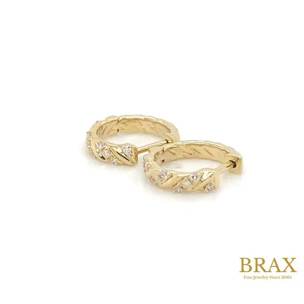 Lady's Huggie Natural Diamond Earrings 10 Karat Yellow Gold 672V8TSERYG - Brax jewelers Image 3 Brax Jewelers Newport Beach, CA