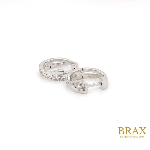 Lady's Huggie Natural Diamond Earrings 10 Karat White Gold 675V8TSERWG - Brax jewelers Image 3 Brax Jewelers Newport Beach, CA