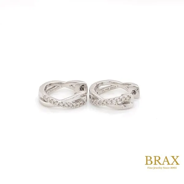 Lady's Huggie Natural Diamond Earrings 10 Karat White Gold 675V8TSERWG - Brax jewelers Brax Jewelers Newport Beach, CA
