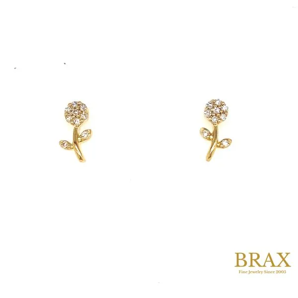 Lady's Natural Diamond Earrings 10 Karat Yellow Gold 647L8TSERYG - Brax jewelers Brax Jewelers Newport Beach, CA