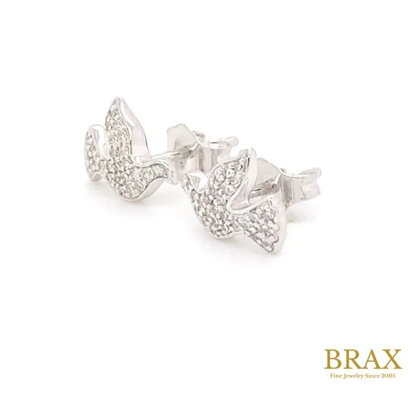 Lady's Natural Diamond Earrings 14 Karat White Gold 640G8TSERWG - Brax jewelers Image 3 Brax Jewelers Newport Beach, CA